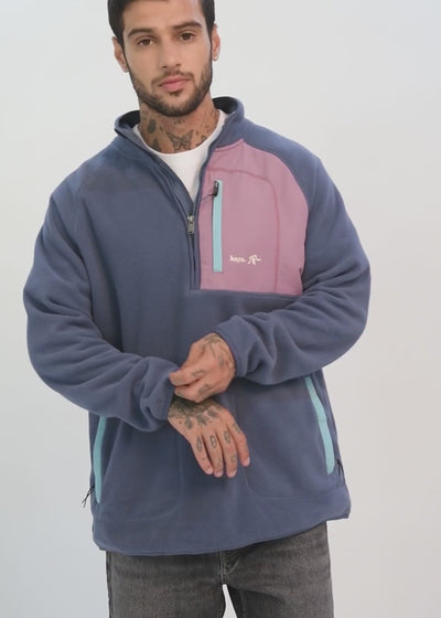 Polar Medio Cierre Retro Hombre Dark Slate Blue #Color_Petrol