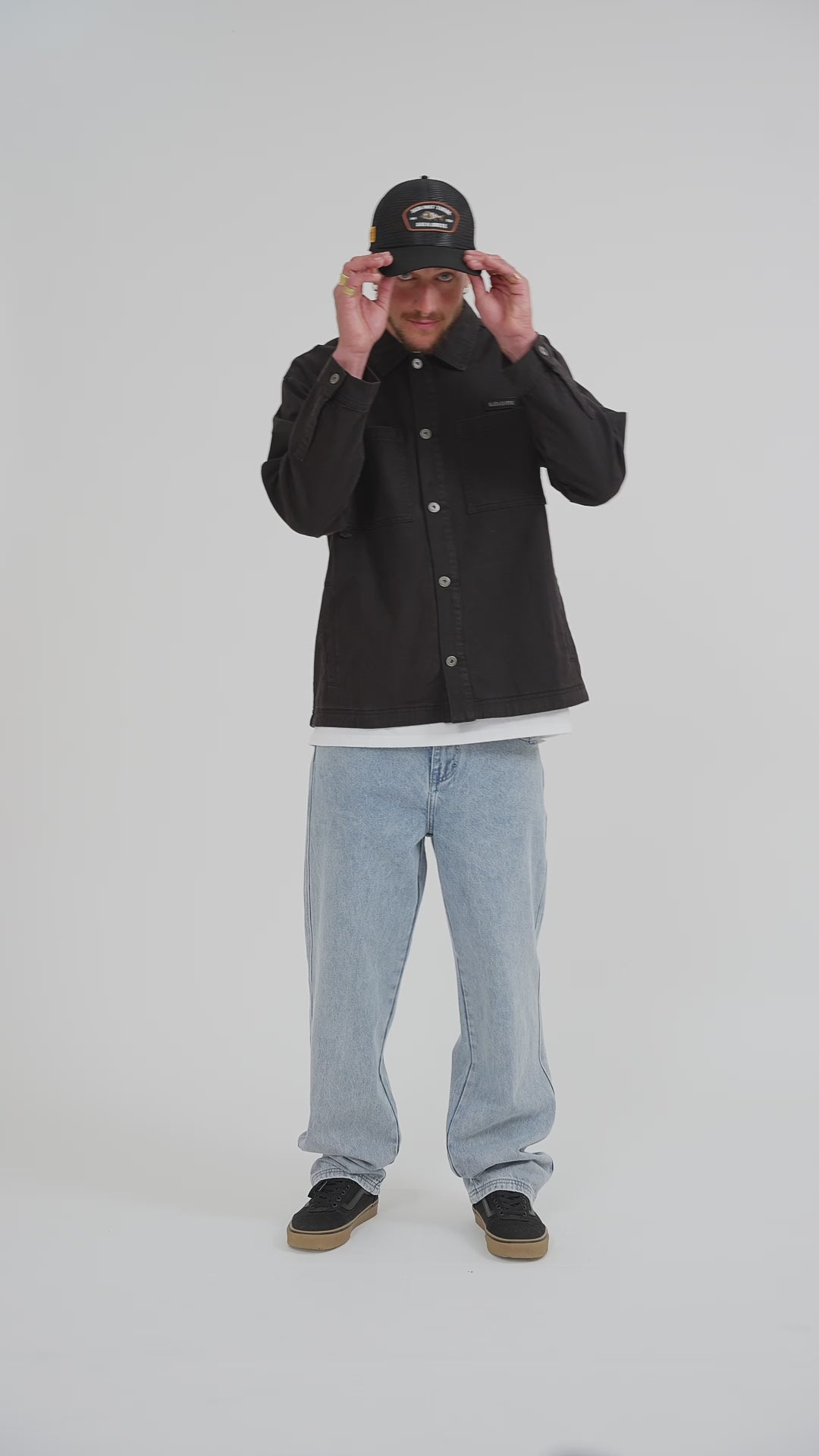 Chaqueta Sobrecamisa Denim Hombre - Negro