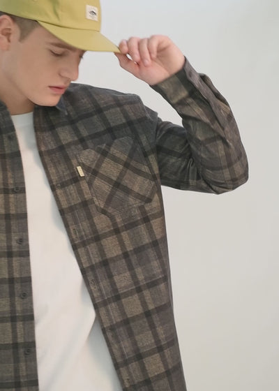 Camisa Manga Larga Cotelé Hombre - Gris