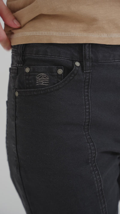 Pantalón Recto Canvas Mujer Black #Color_Negro