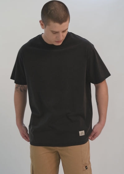 Polera Oversize Algodón Heavyweight Hombre - Negro