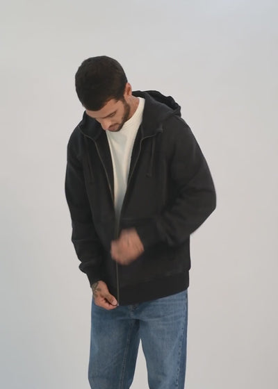Polerón Con Cierre Daily Hombre Black #Color_Negro