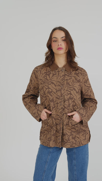 Chaqueta Clásica Twill Mujer #Color_Café