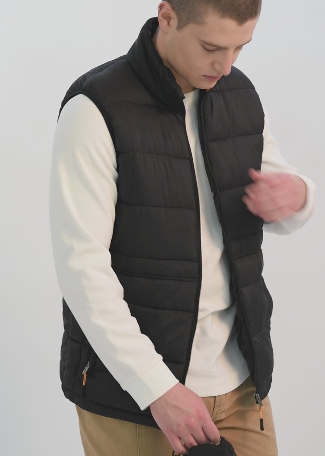 Parka Sin Mangas Vest Hombre Negro #Color_Negro