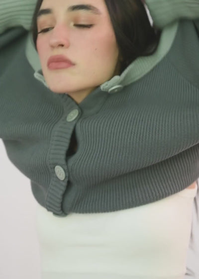 Cardigan Tejido Contratono Mujer Lavender #Color_Agua