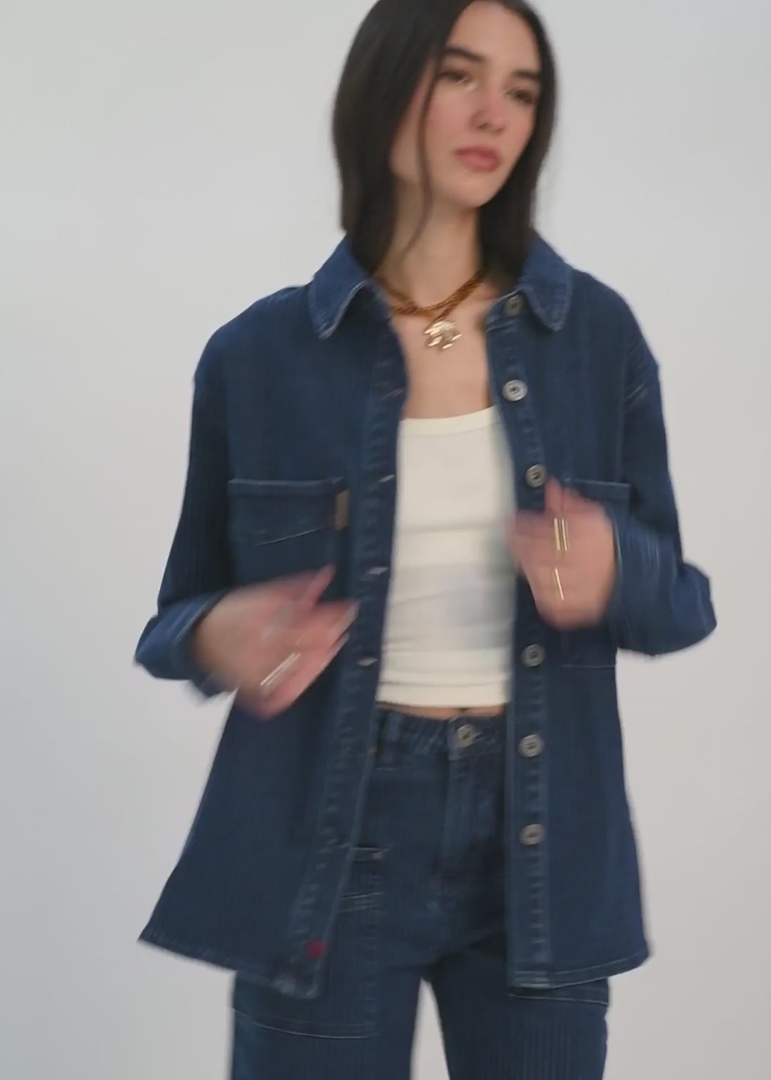 Chaqueta Sobrecamisa Heavy Weight Mujer Lavender #Color_Denim