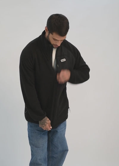 Polar Con Cierre Solid Hombre Black #Color_Negro