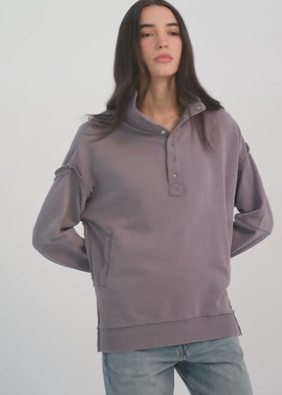 Polerón Algodón Half Snaps Murta Mujer Lavender #Color_Morado