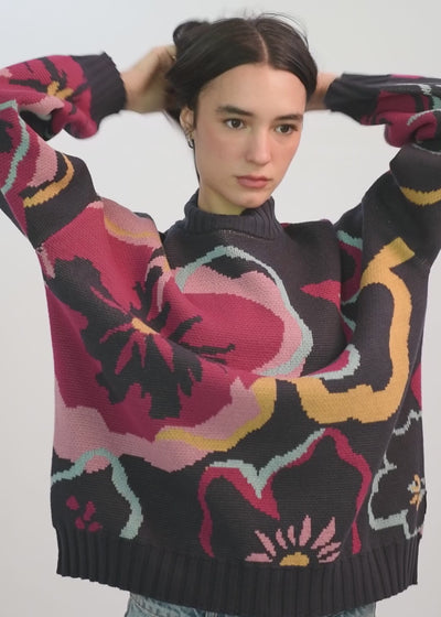 Chaleco Tejido Cuello Redondo Jacquard Mujer Lavender #Color_Azul