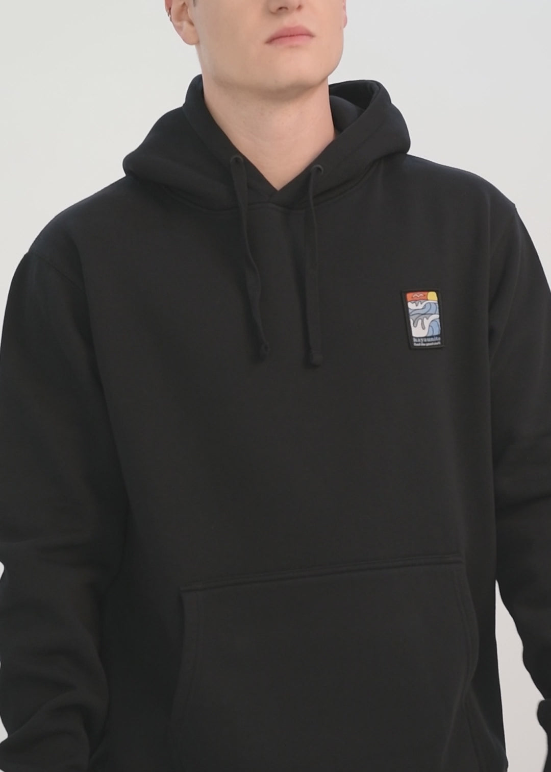 Polerón Hoodie Patch Hombre - Negro