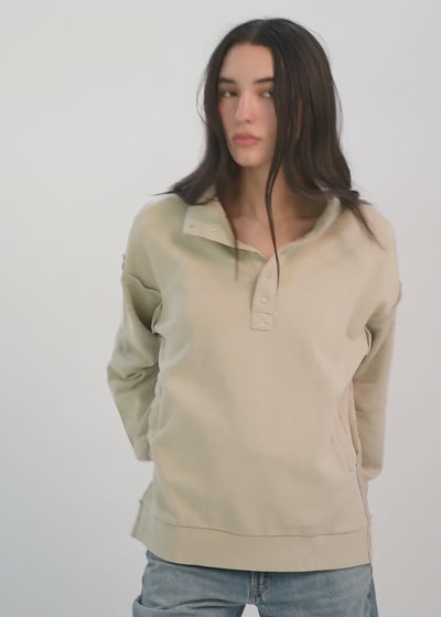 Polerón Algodón Half Snaps Murta Mujer Light Gray #Color_Bone