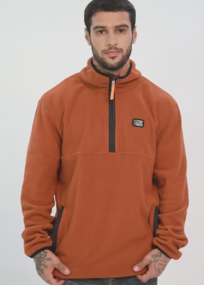 Polar Medio Cierre Hombre Saddle Brown #Color_Brick