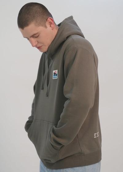 Polerón Hoodie Patch Hombre - Oliva