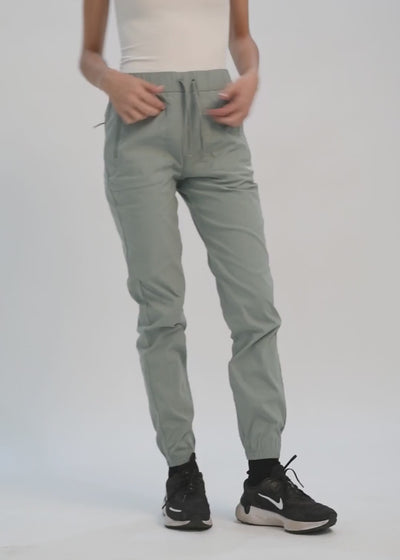 Pantalón Slim Nylon Hikking Mujer Light Gray #Color_Agua