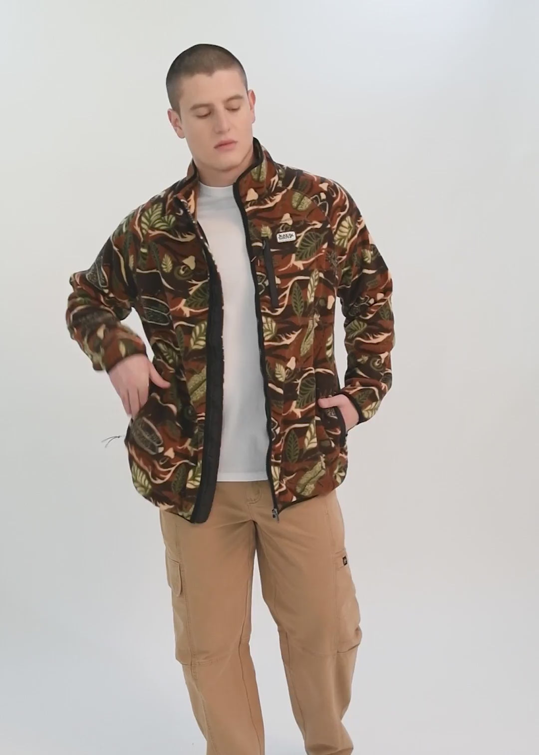 Polar Con Cierre Print Hombre Light Gray #Color_Chocolate