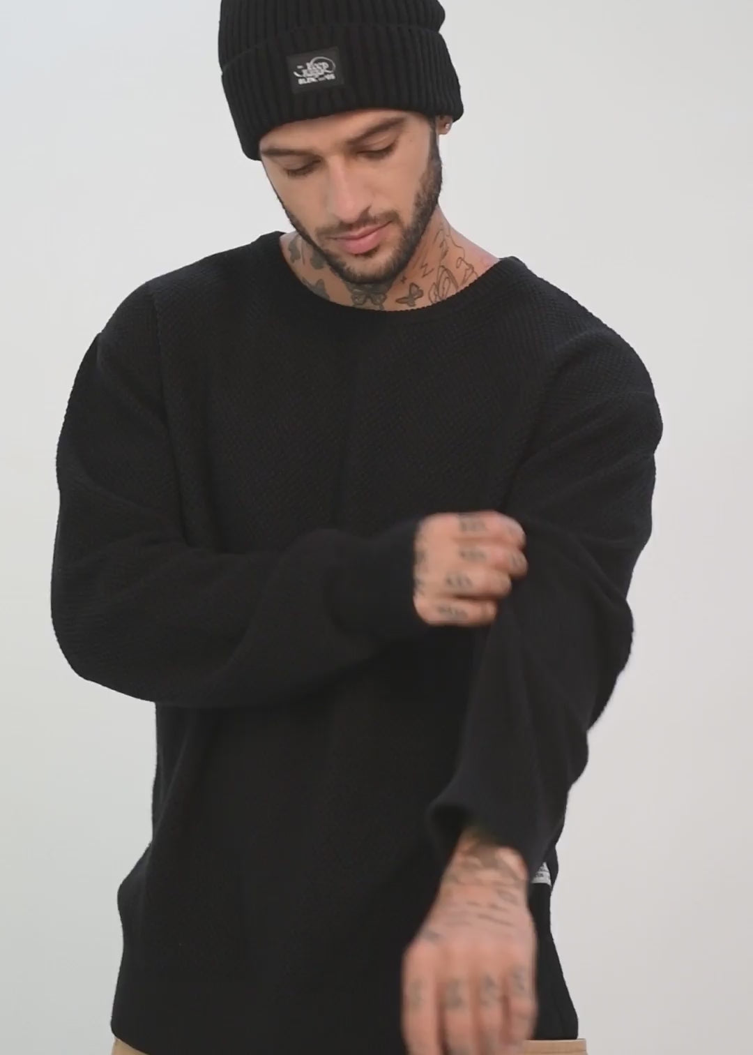 Chaleco Tejido Cuello Redondo Basic Hombre Black #Color_Negro