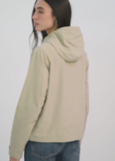 Chaqueta Cortaviento Con Cierre Nylon Mujer Sand #Color_Sand