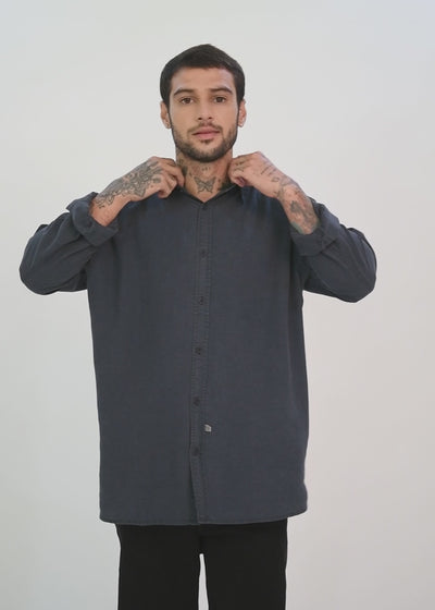Camisa Manga Larga Tenlin Hombre - Gris