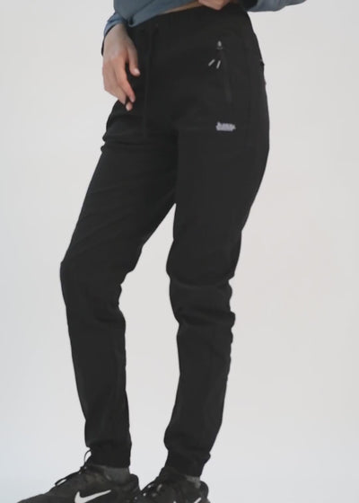 Pantalón Slim Nylon Hikking Mujer Black #Color_Negro