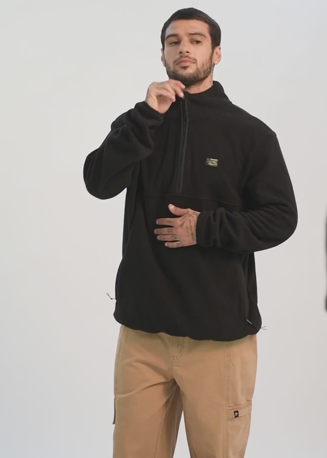 Polar Medio Cierre Hombre Black #Color_Negro