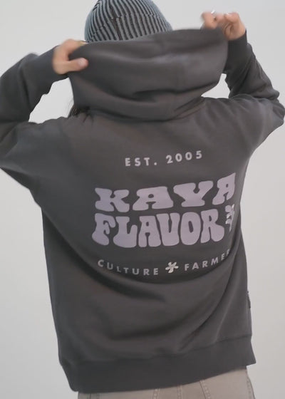 Polerón Hoodie Algodón Print Stone Flavor Mujer - Azul