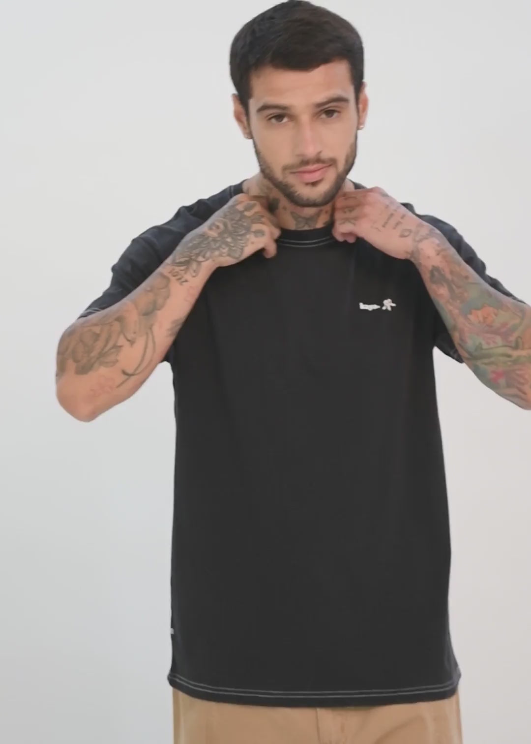 Polera Clásica Daily Stitch Hombre Lavender #Color_Negro