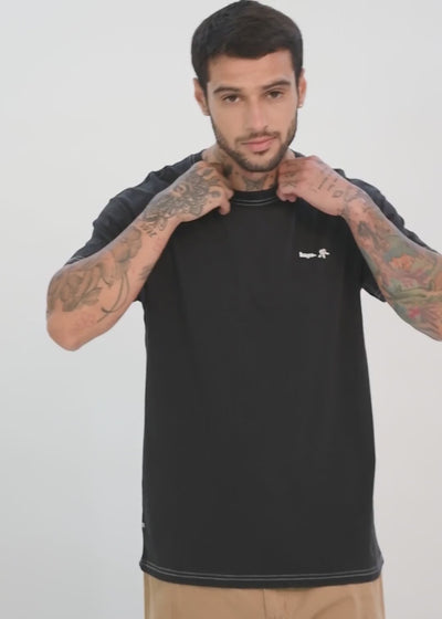 Polera Clásica Daily Stitch Hombre Lavender #Color_Negro