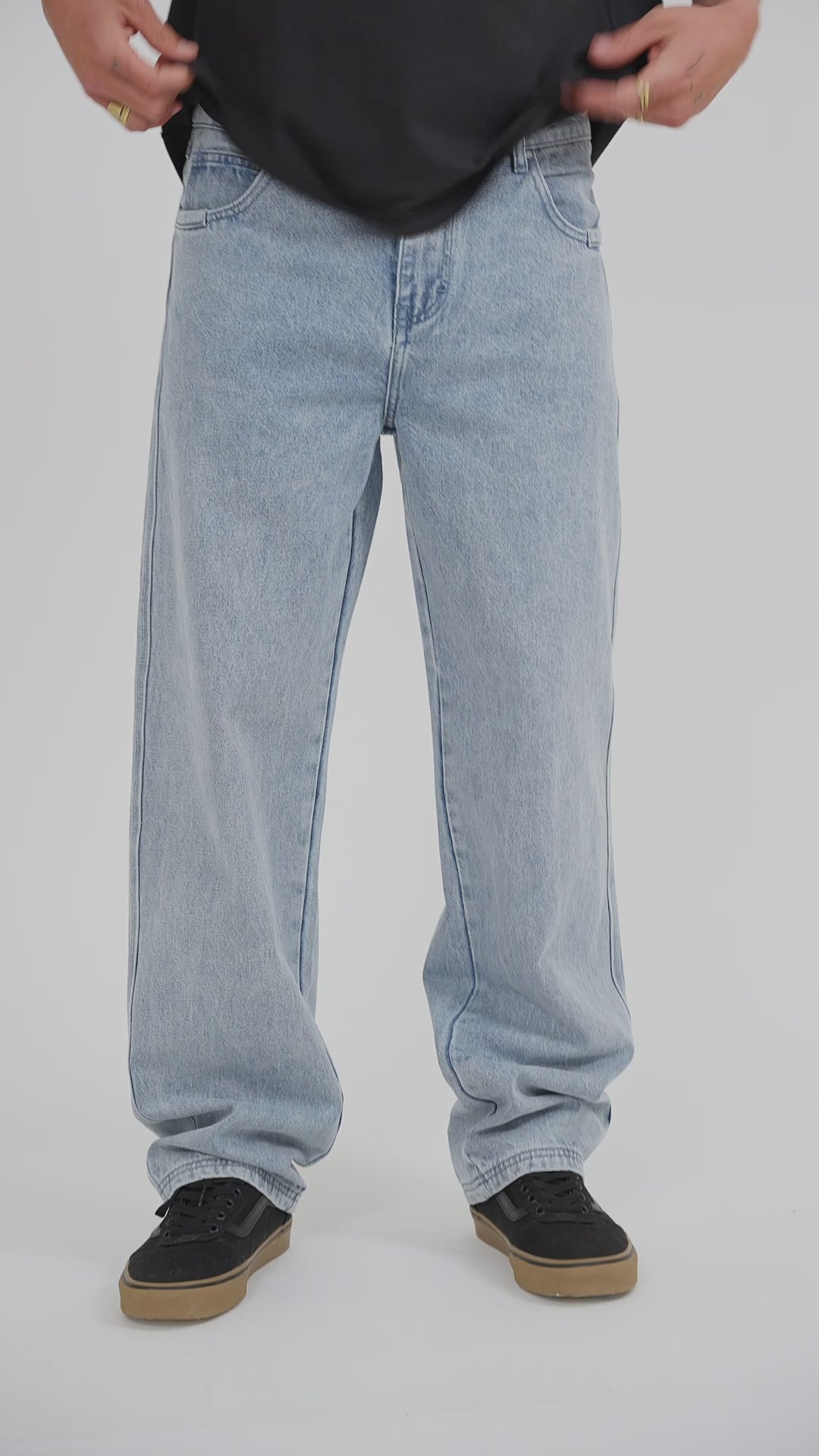 Pantalon Recto Daily Denim Hombre - Celeste