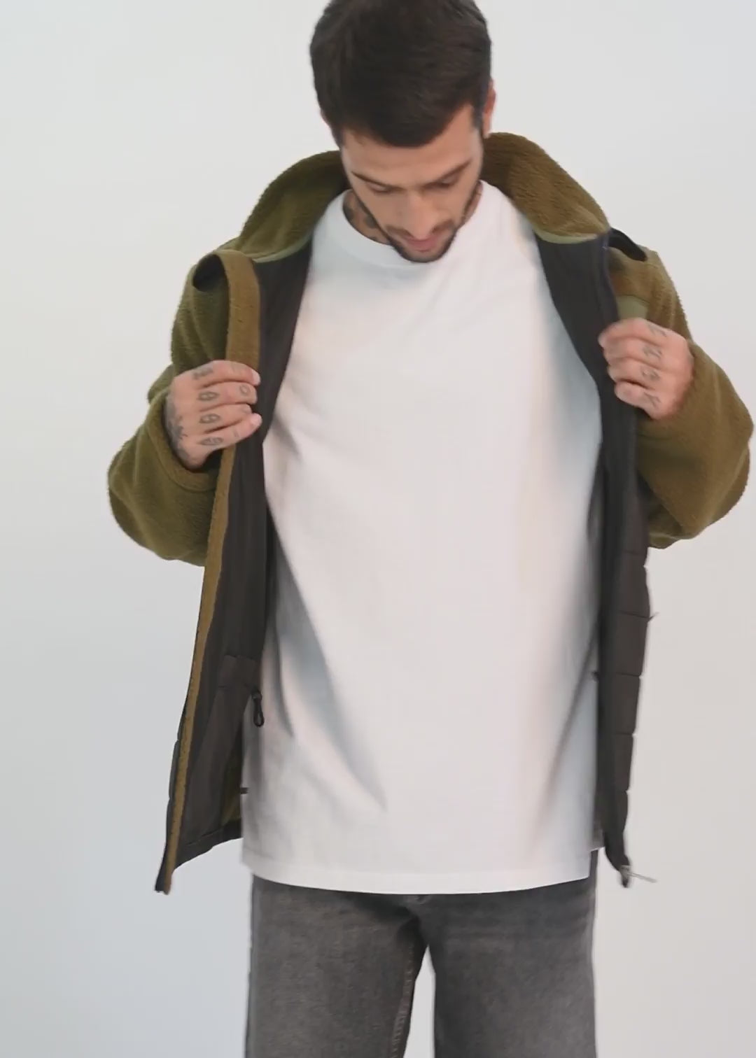 Polar Con Cierre Block Hombre Dark Slate Gray #Color_Café