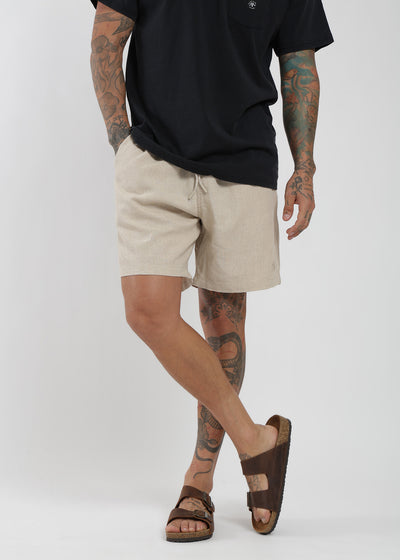 Short Clásico Lino Hombre Light Gray
