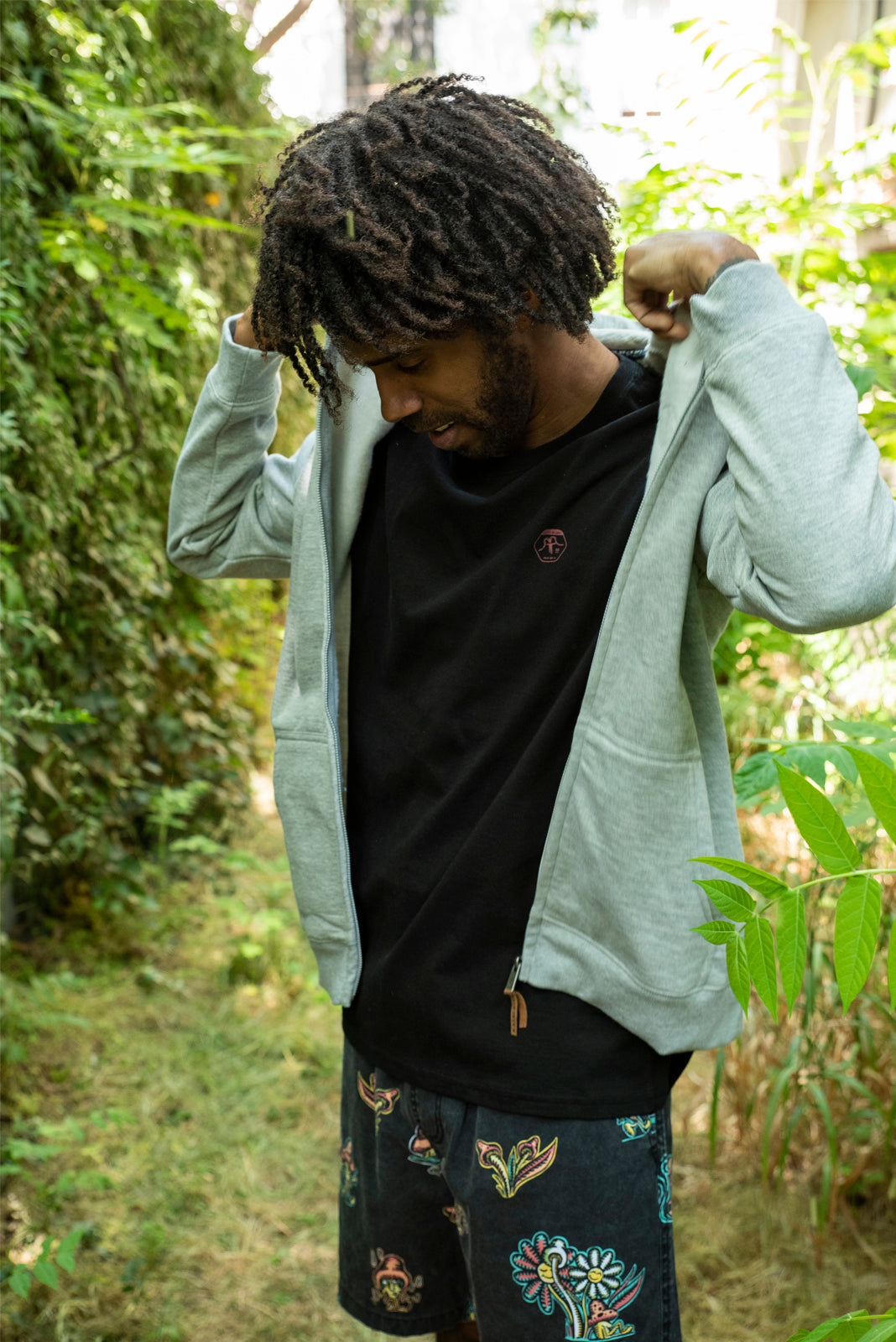 FULL ZIP SUEDE GREY MELANGE