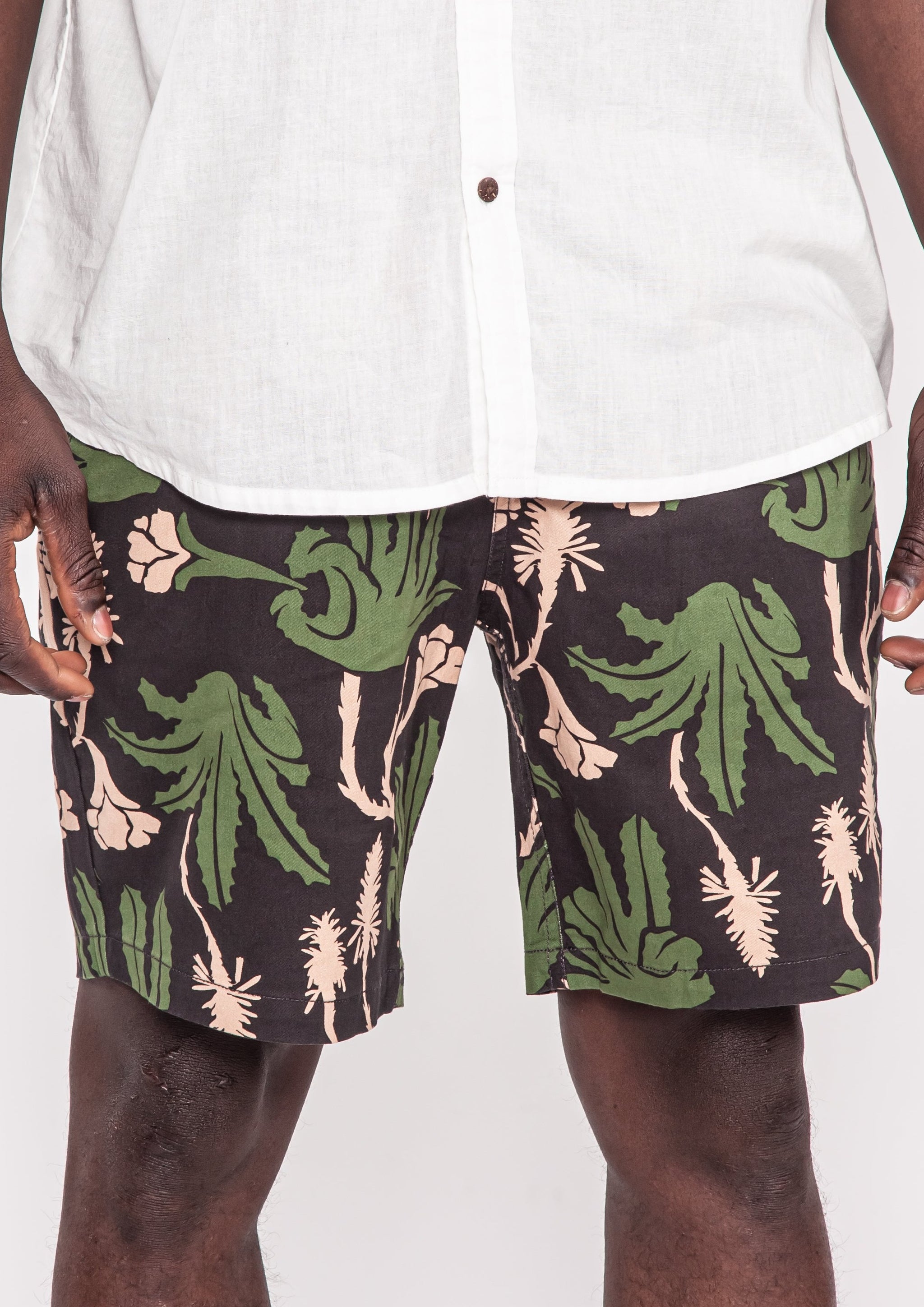 Short Clásico Algodón Chino Aloe Hombre - Negro