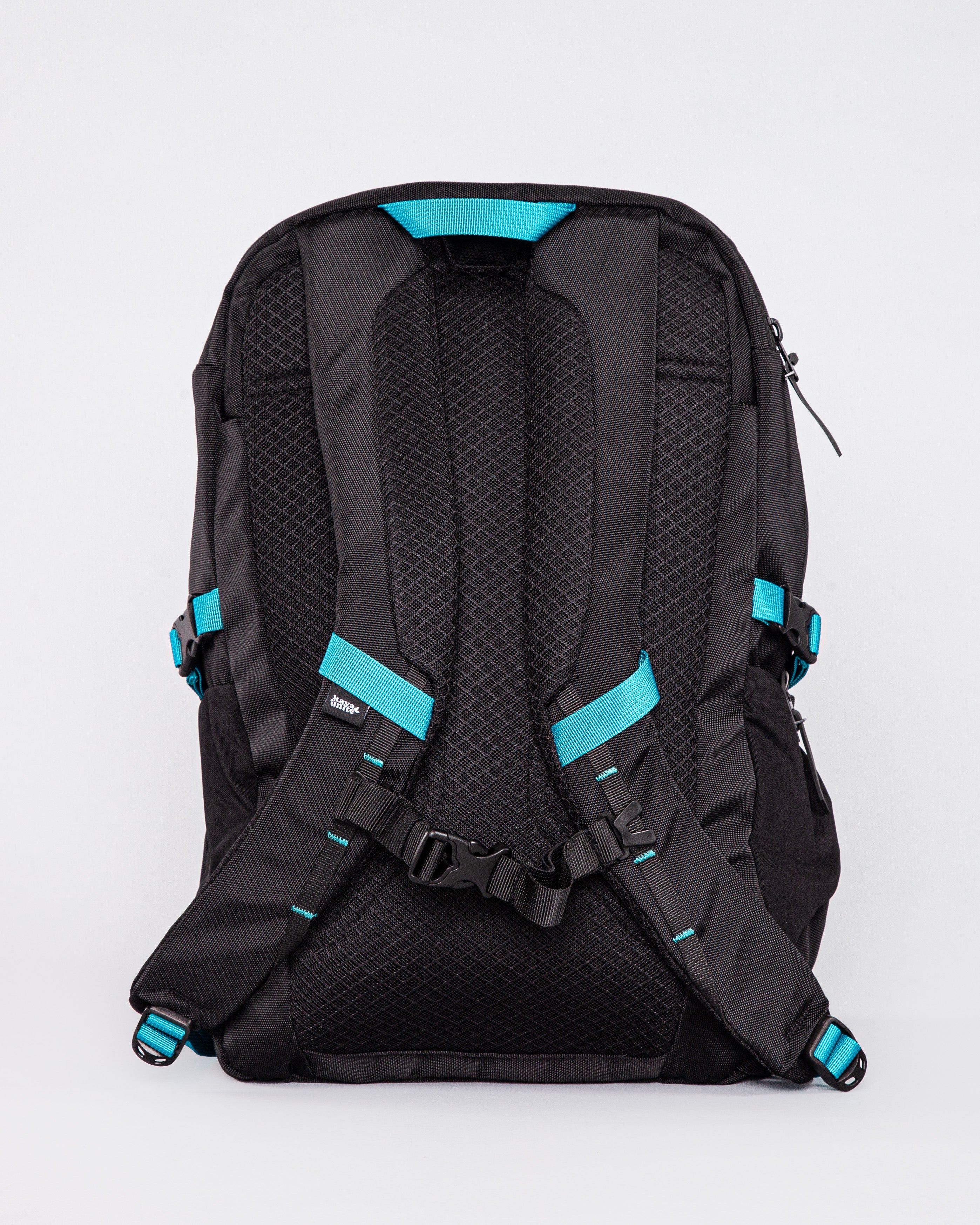 Backpack Travel Black Aqua