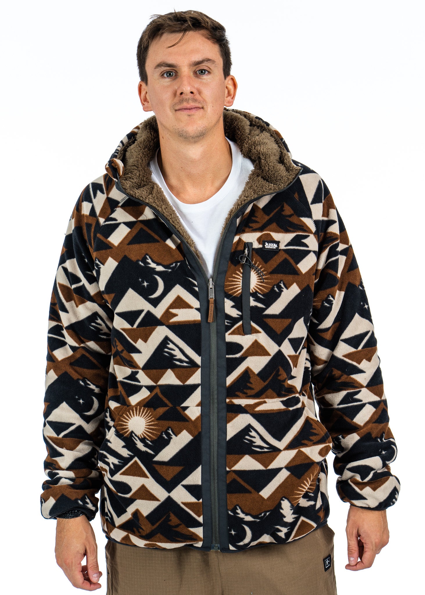Shaggy Fleece Reversible Grizzly Brown