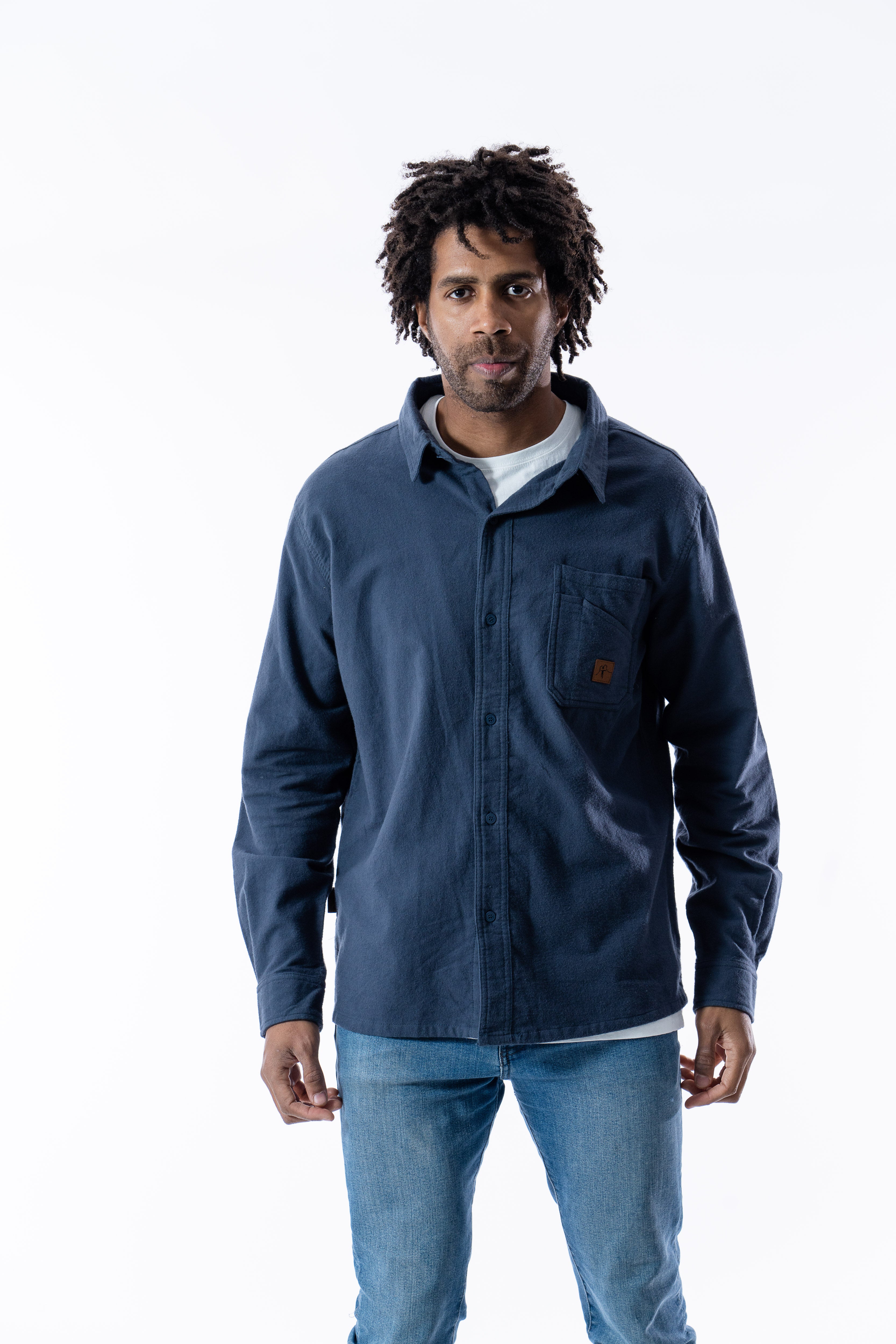Shirt Cotton Navy India Ink