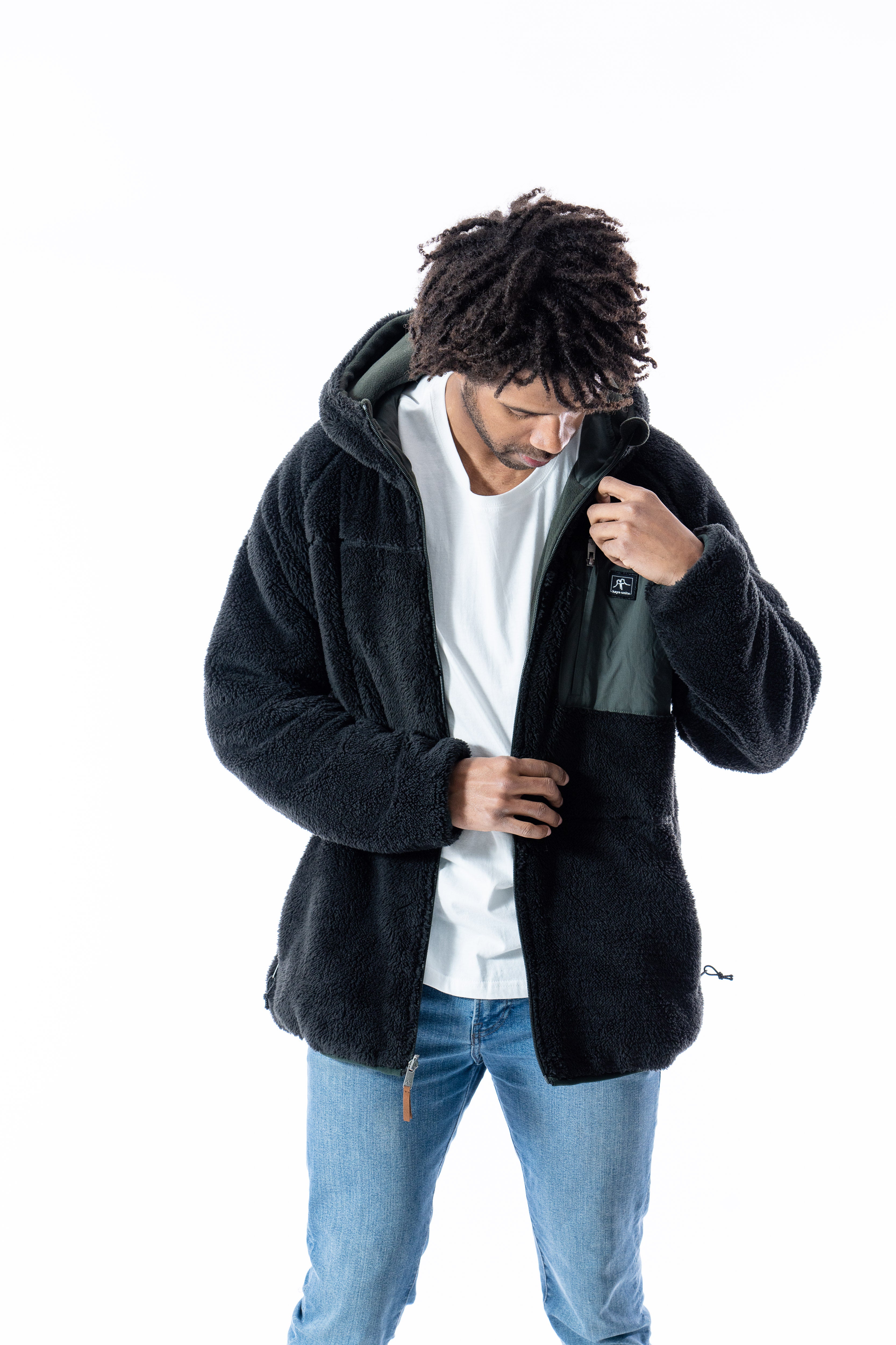 Shaggy Fleece Reversible Green/ Black
