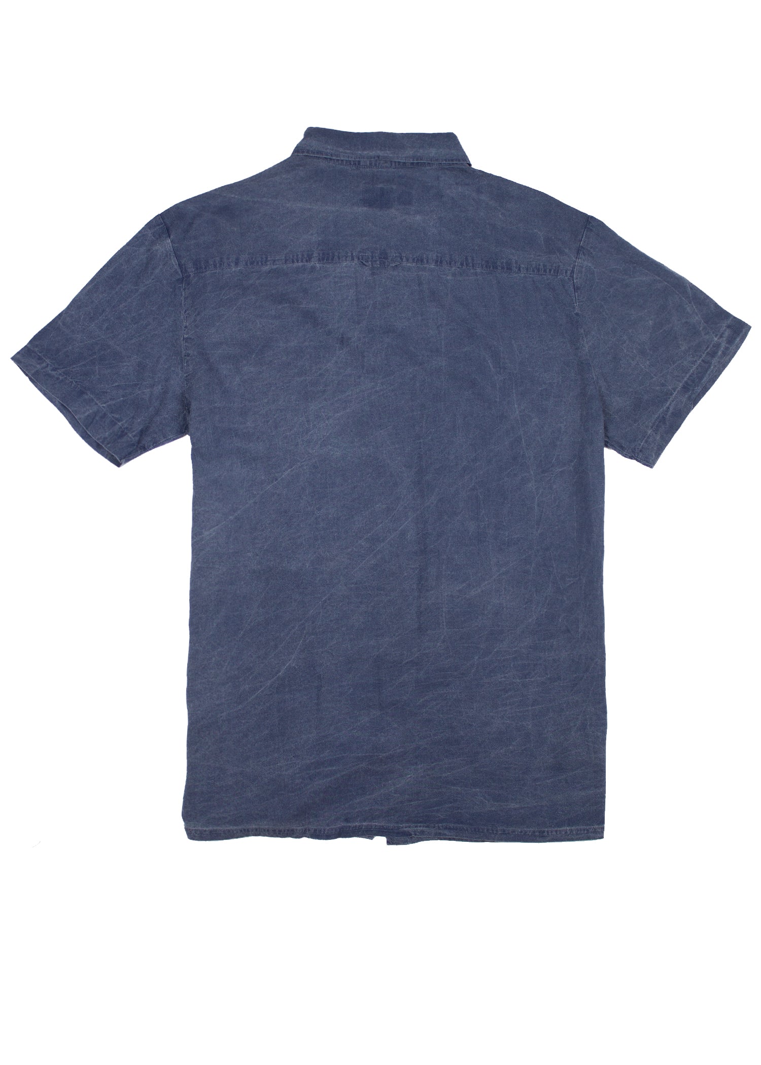 Shirt Viscose Short Sleeve Dark Blue