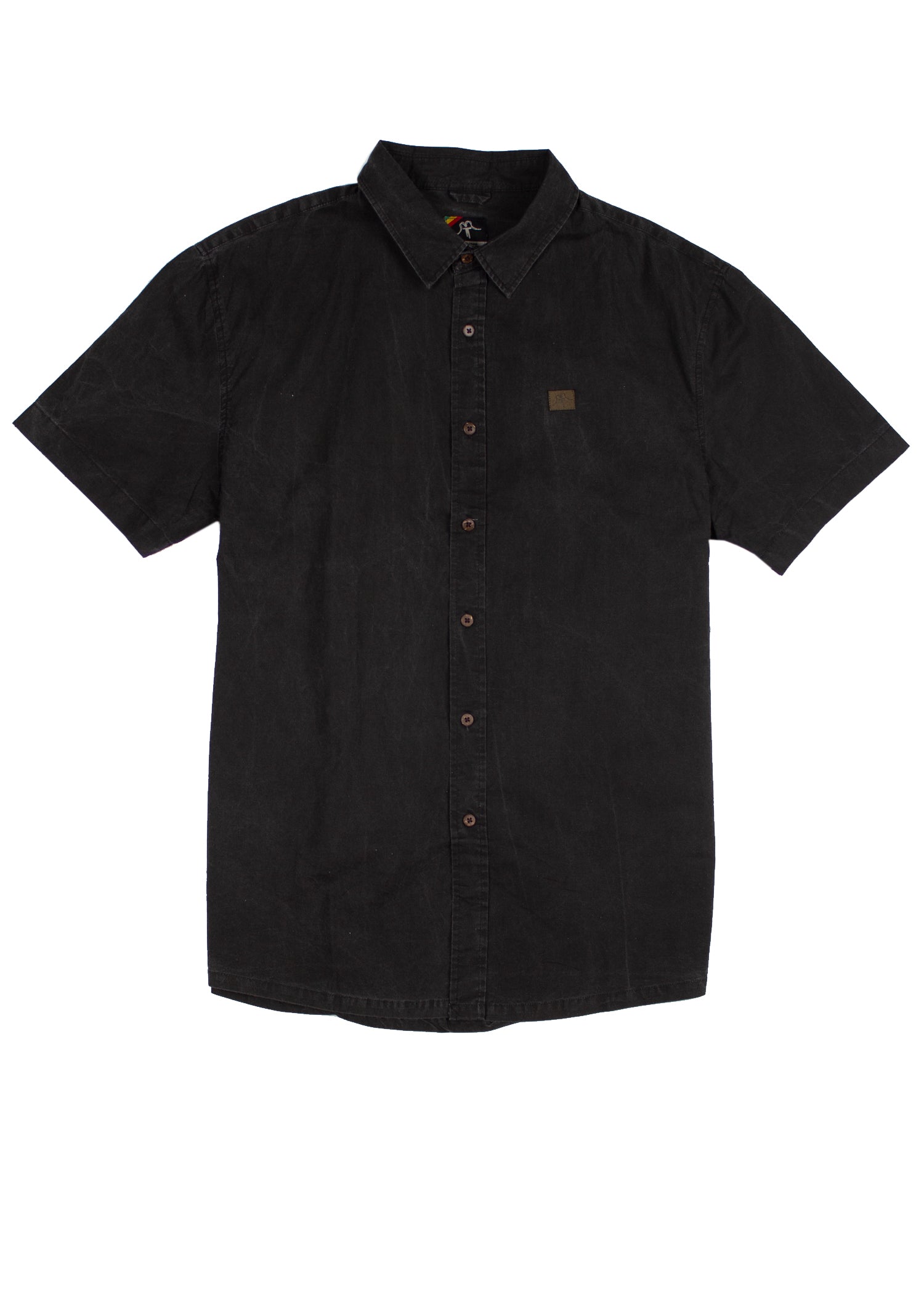 Camisa Algodón Shirt Cotton Short Sleeve Black